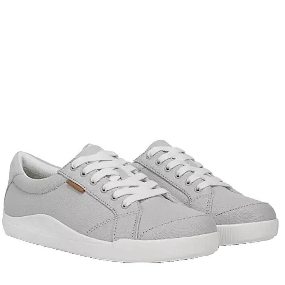 Dr. Scholl's Be Bright Lace Up Sneakers Womens 8.5 Gray Canvas NWT Comfort Shoe
